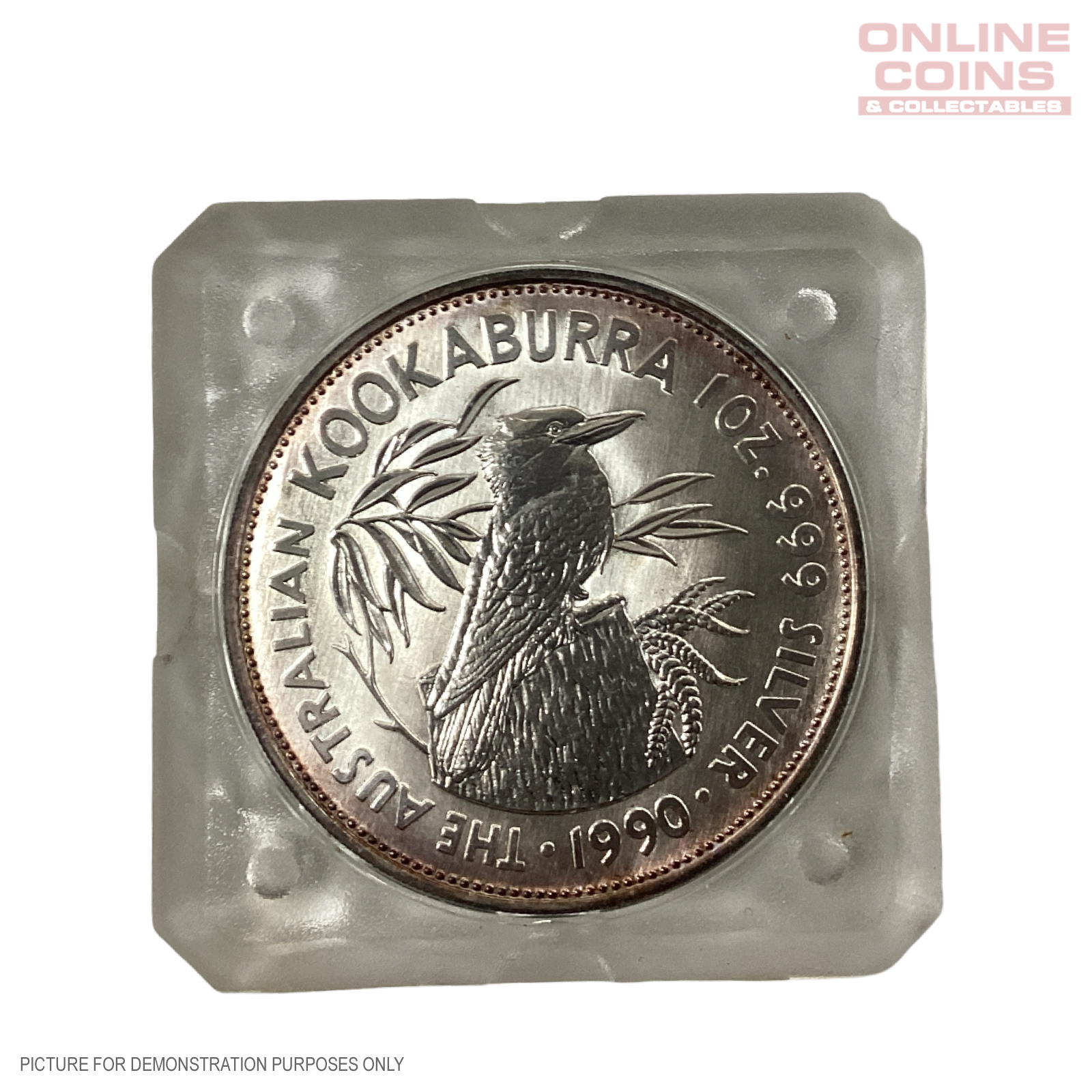 Perth Mint 1990 1oz Uncirculated Sliver Kookaburra Coin in Capsule